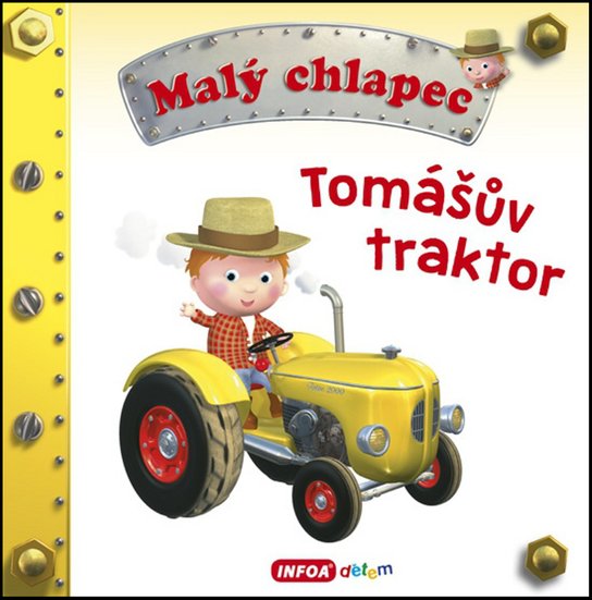 Malý chlapec Tomášův traktor