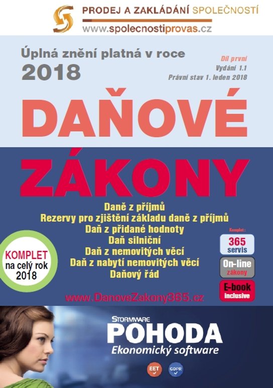 Daňové zákony 2018 ČR XXL ProFi