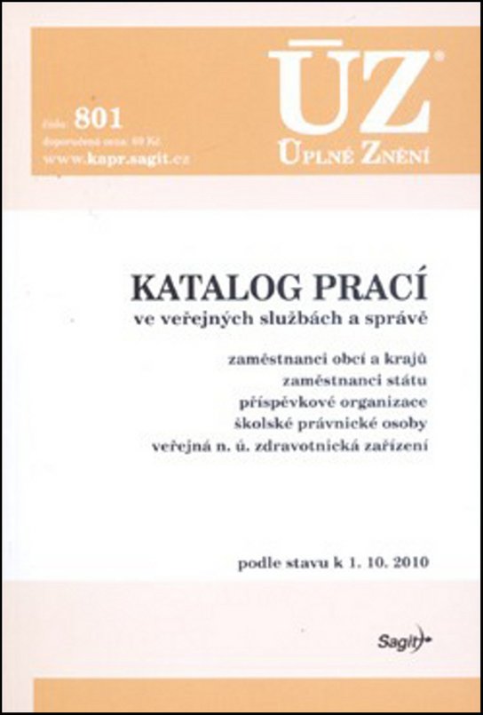 ÚZ 801 Katalog prací ve veřejných službách a správě