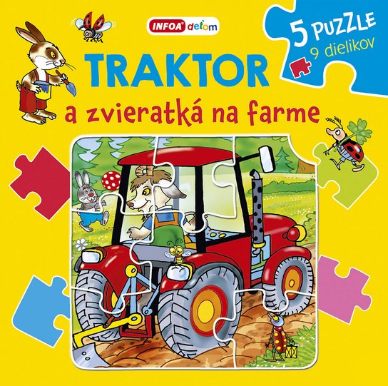 Traktor a zvieratká na farme
