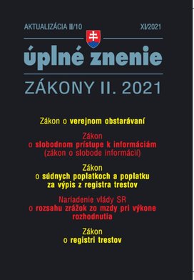 Aktualizácia II/10 2021 Verejné obstarávanie