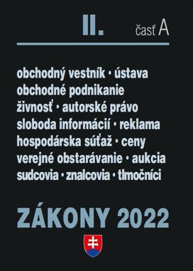 Zákony II časť A 2022 - Obchodné právo a živnostenské podnikanie