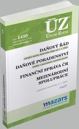 ÚZ 1410 Daňový řád 2021, Finanční správa, Daňové poradenství