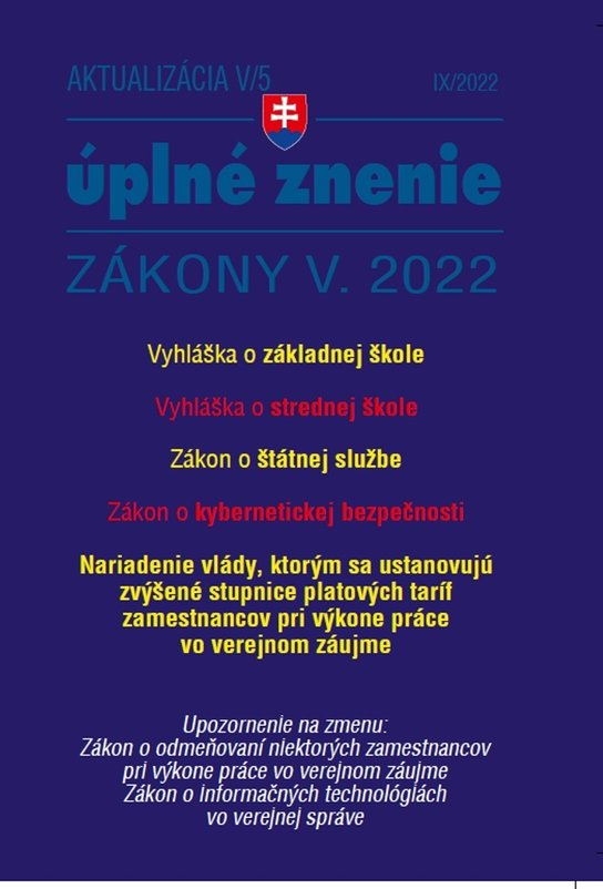 Aktualizácia V/5 2022 – štátna služba, informačné technológie verejnej správy