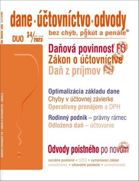 DUO 3-4/2023 – Dane, účtovníctvo, odvody bez chýb, pokút a penále