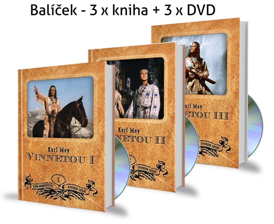 Balíček 3 ks Vinnetou + 3 DVD