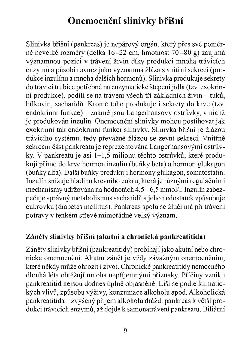 Kuchařka při onemocnění slinivky 
