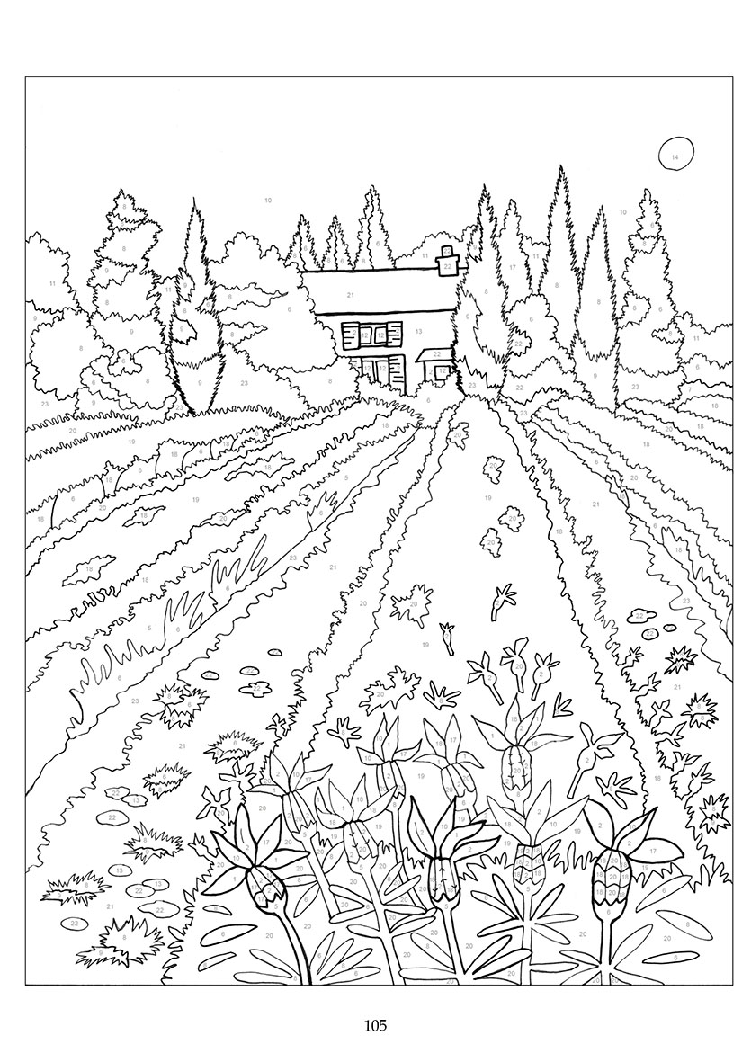 Vybarvování podle čísel: Květiny