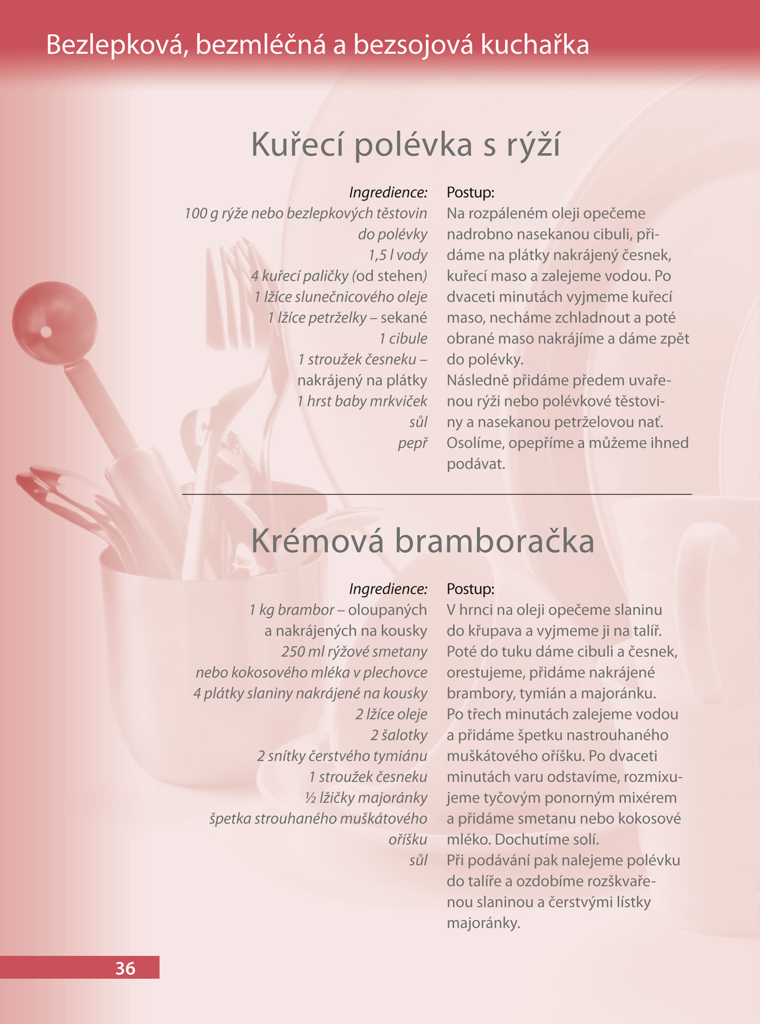 Bezlepková, bezmléčná a bezsojová kuchařka