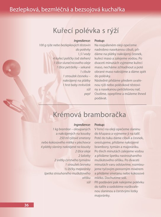 Bezlepková, bezmléčná a bezsojová kuchařka