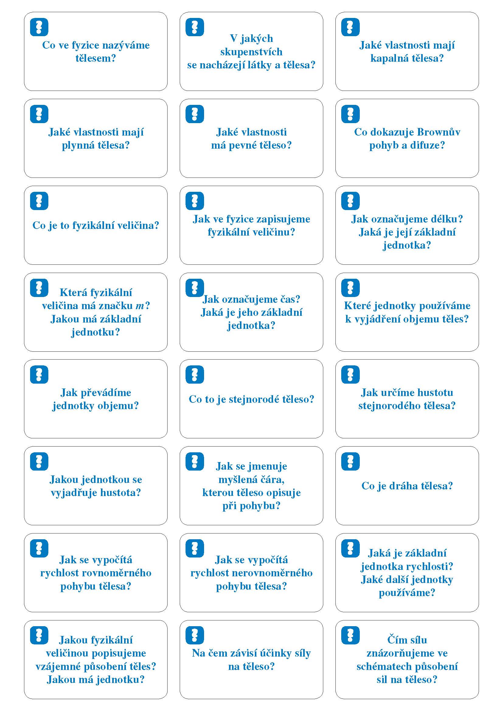 Fyzika a chemie do kapsy pro 2. stup. ZŠ (192 kartiček)
