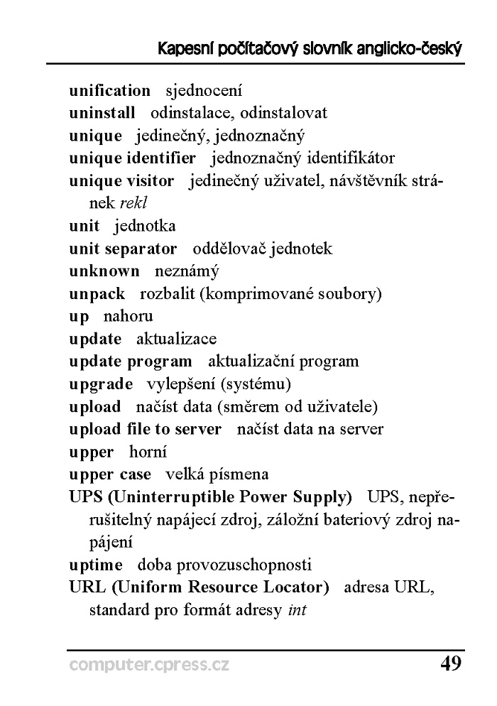 Kapesní počítačový slovník anglicko-český