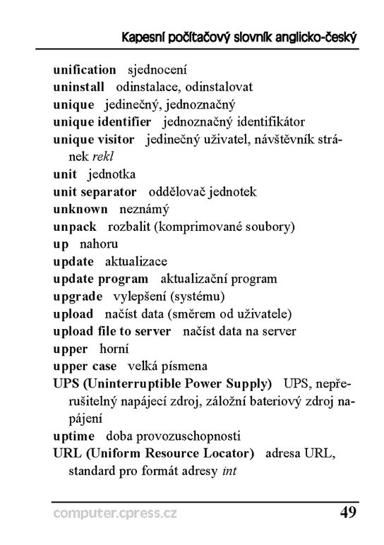 Kapesní počítačový slovník anglicko-český