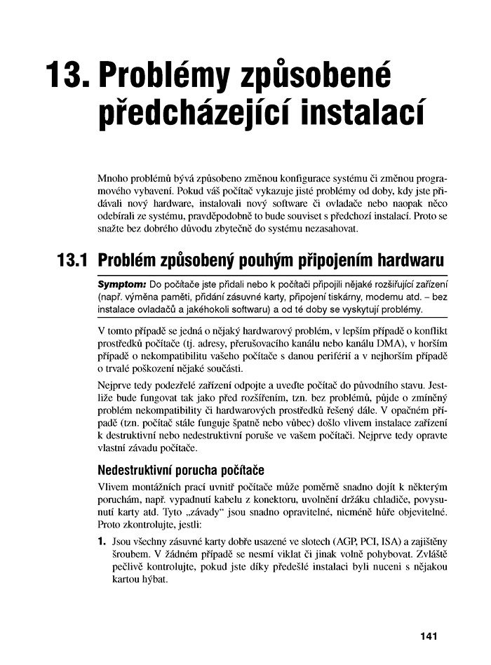 Řešení problémů s PC