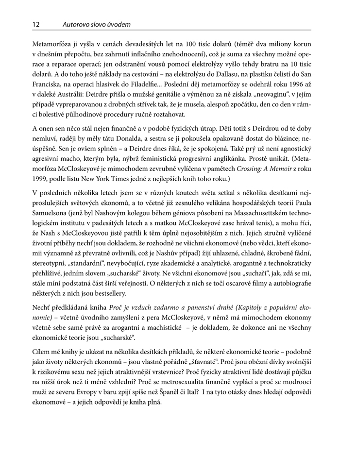 Proč je vzduch zadarmo a panenství drahé. Kapitoly z populární ekonomie