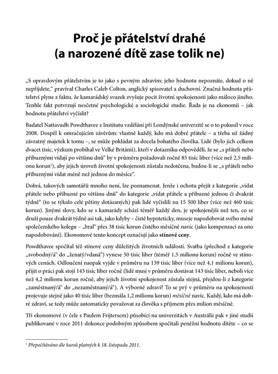 Proč je vzduch zadarmo a panenství drahé. Kapitoly z populární ekonomie