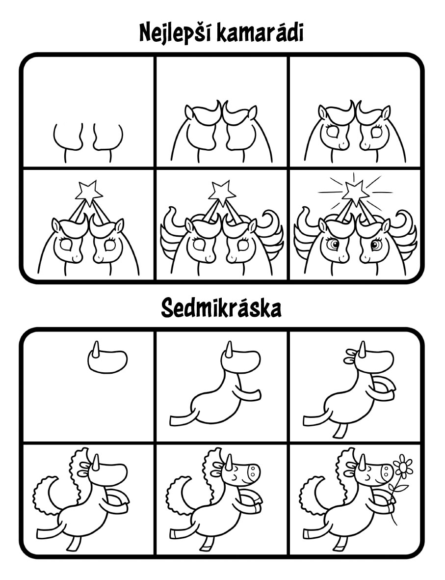 Kreslení krok za krokem – 101 koní a jednorožců 