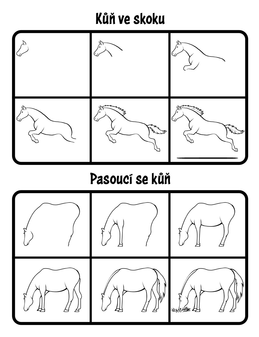 Kreslení krok za krokem – 101 koní a jednorožců 