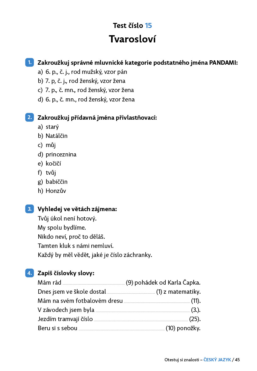 Otestuj si znalosti – Český jazyk pro 5. třídu 