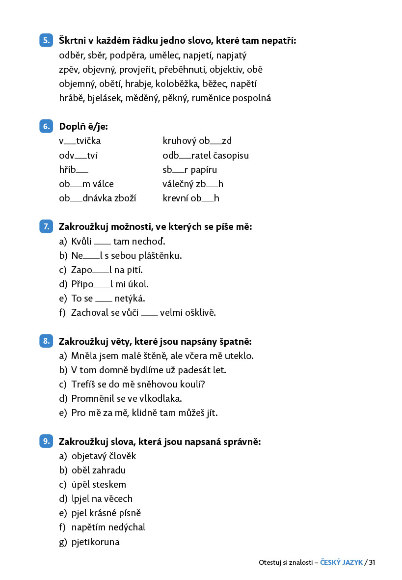 Otestuj si znalosti – Český jazyk pro 5. třídu 