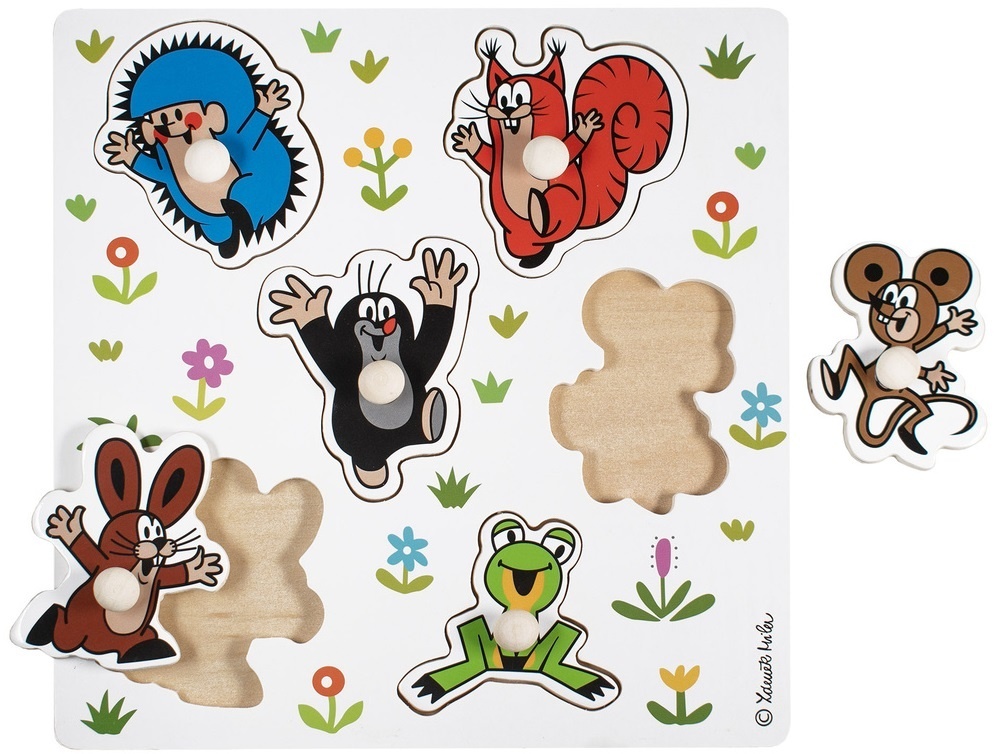Dřevěné vkládací puzzle Krtek malé