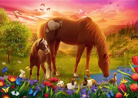 Puzzle Koně na louce 500 dílků