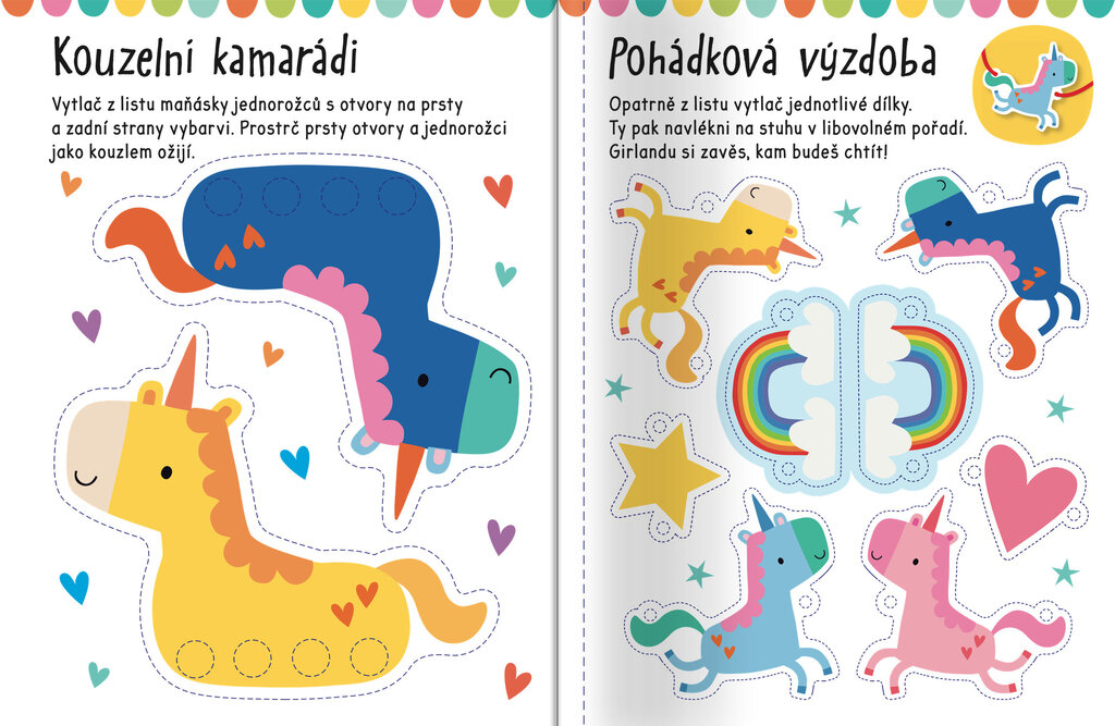 Velké samolepky a omalovánky pro malé ruce Jednorožci