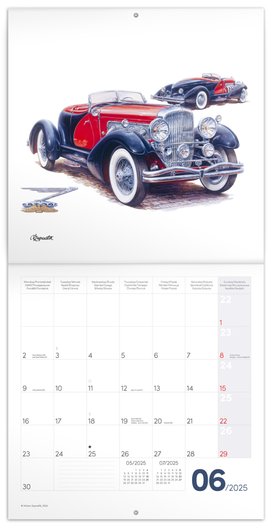 Classic Cars 2025 – nástěnný kalendář