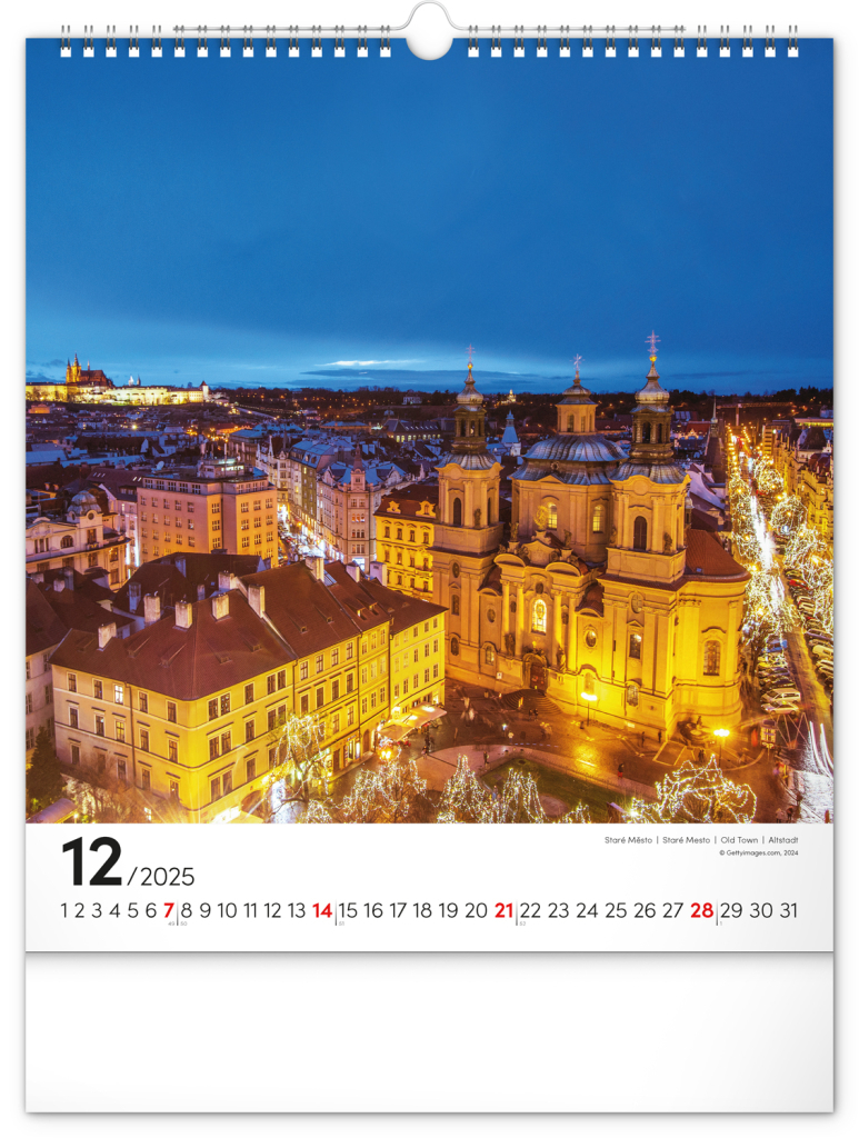 Praha 2025 - nástěnný kalendář