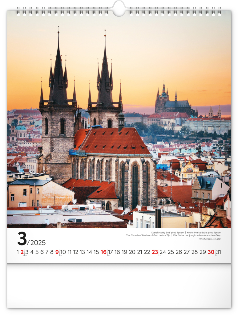Praha 2025 - nástěnný kalendář