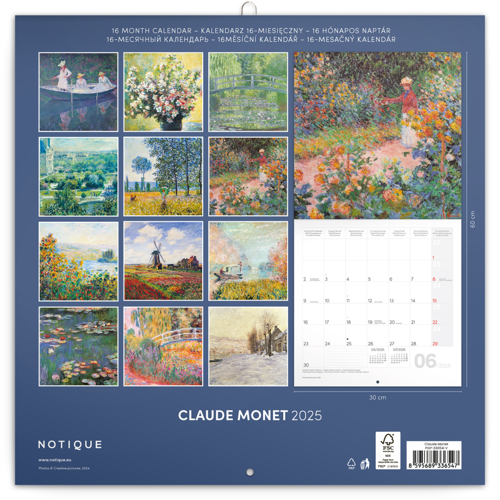 Claude Monet 2025 - nástěnný kalendář