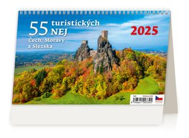 55 turistických NEJ Čech, Moravy a Slezska 2025 - stolní kalendář