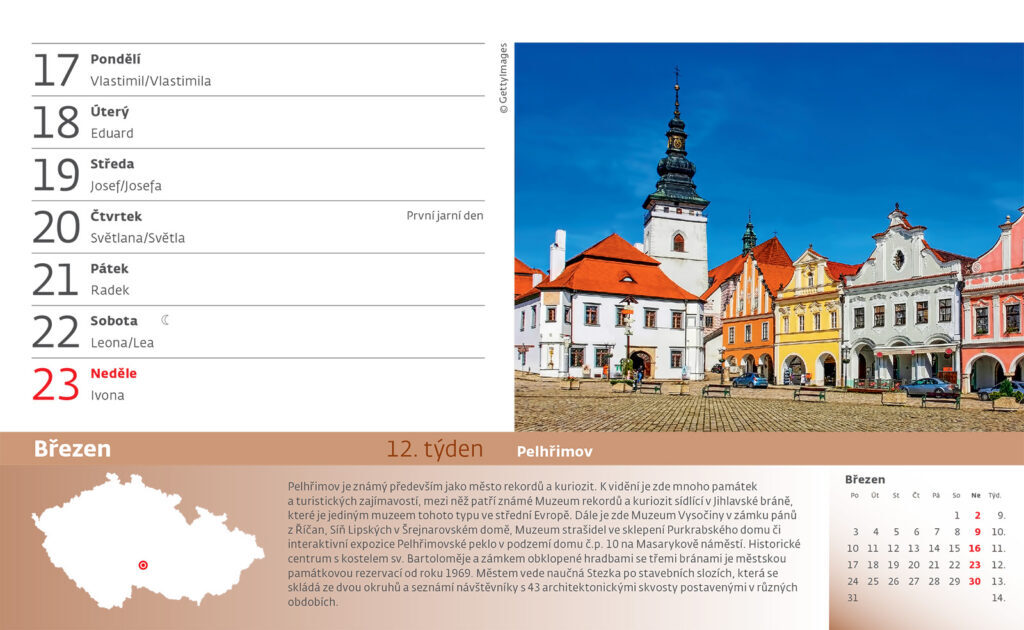55 turistických NEJ Čech, Moravy a Slezska 2025 - stolní kalendář