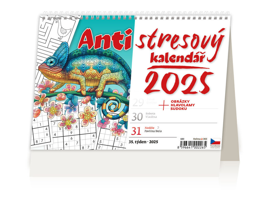 Antistresový kalendář 2025 - stolní kalendář