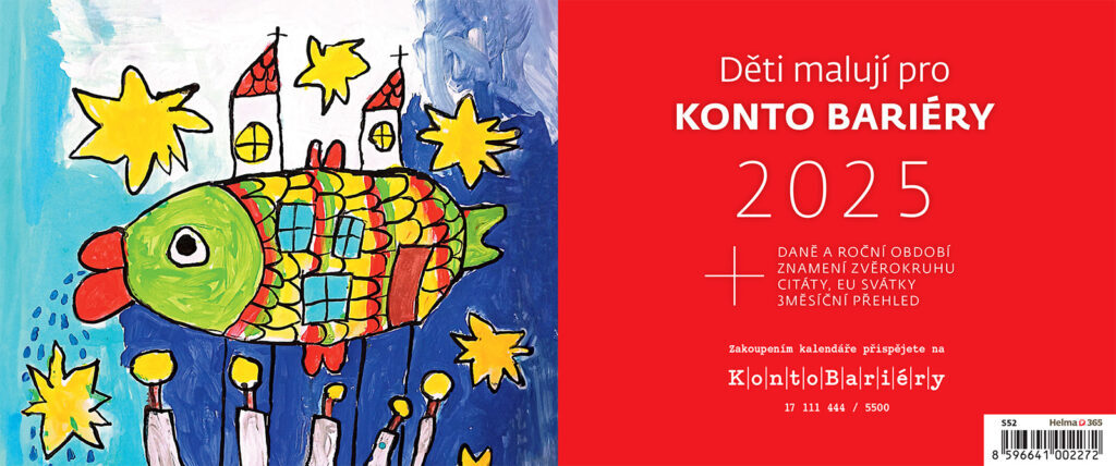 Děti malují pro Konto Bariéry 2025 - stolní kalendář