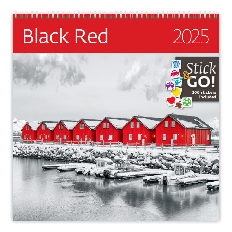 Black Red 2025 - nástěnný kalendář