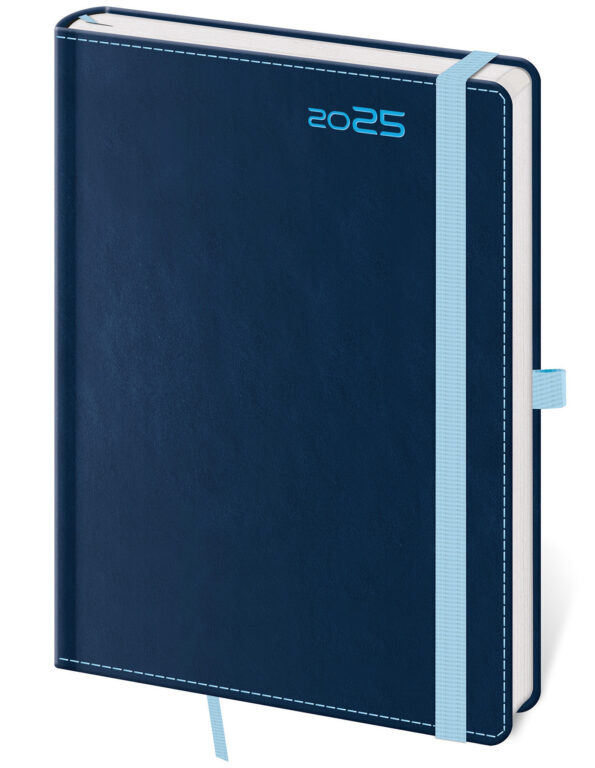 Denní diář 2025 A5 Double Blue s poutkem