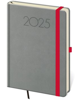 Denní diář 2025 A5 New Praga tmavě šedý s gumičkou