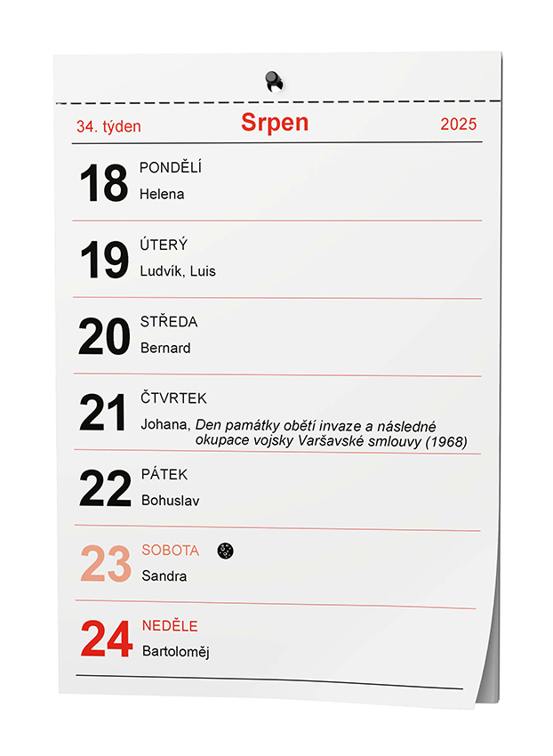 Trhací kalendář 2025 - nástěnný kalendář