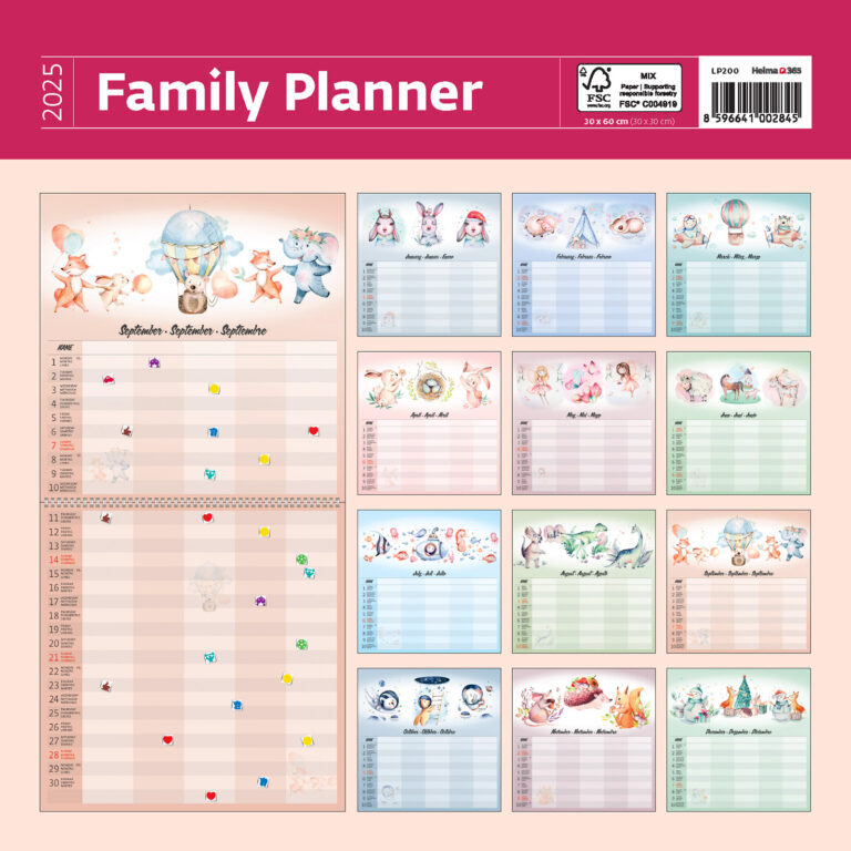 Family Planner 2025 - nástěnný kalendář