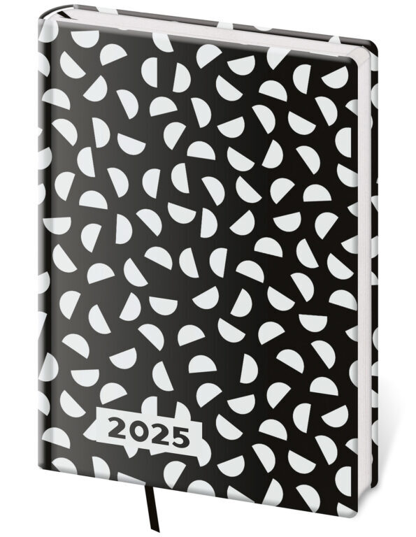 Týdenní diář 2025 A5 Vario Lyra B&W