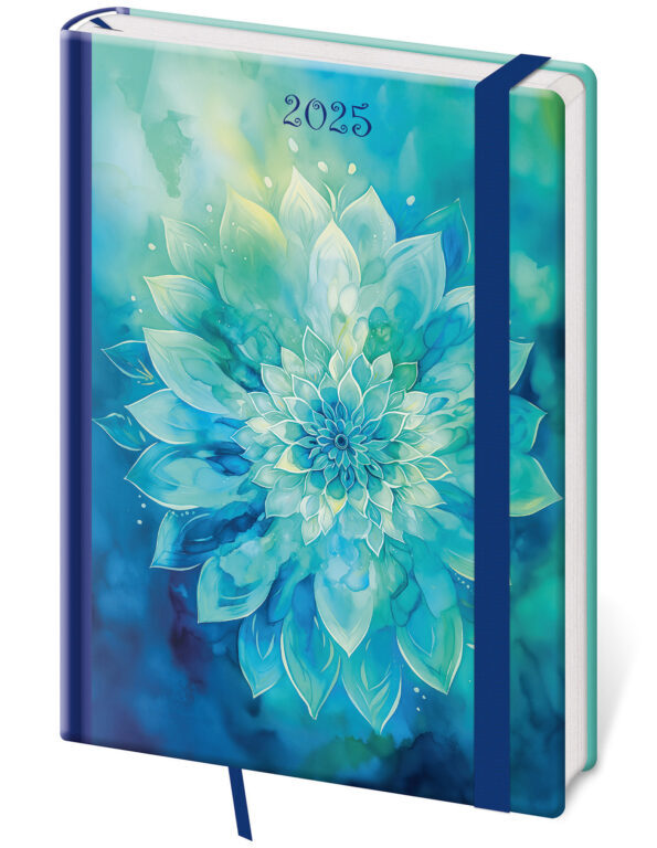Týdenní diář 2025 A5 Vario Aqua Rose s gumičkou
