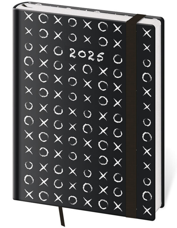 Týdenní diář 2025 B6 Vario Tic-Tac-Toe s gumičkou