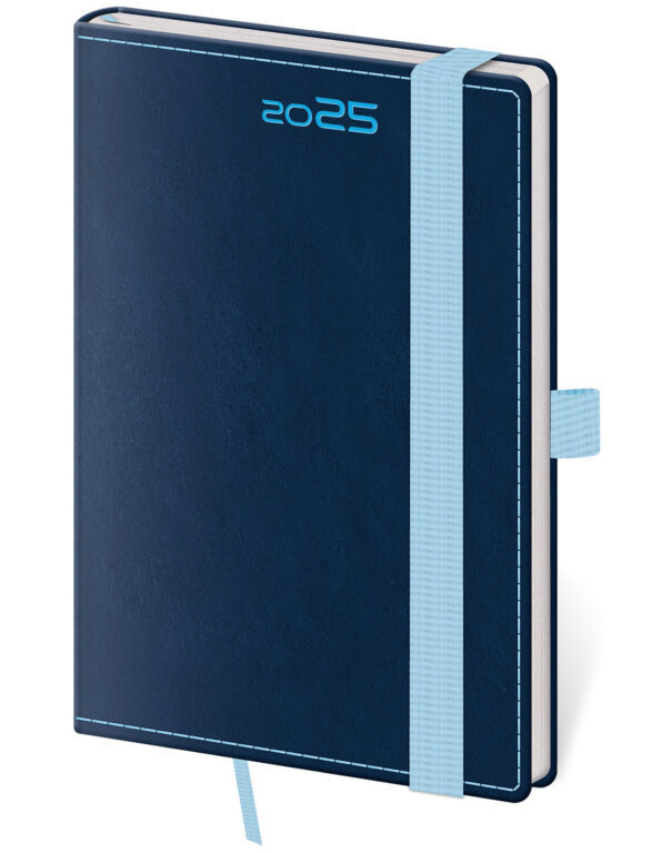 Kapesní diář 2025 Double Blue s poutkem