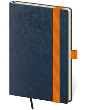 Kapesní diář 2025 New Praga modrý s gumičkou
