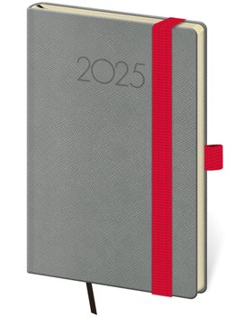 Kapesní diář 2025 New Praga tmavě šedý s gumičkou