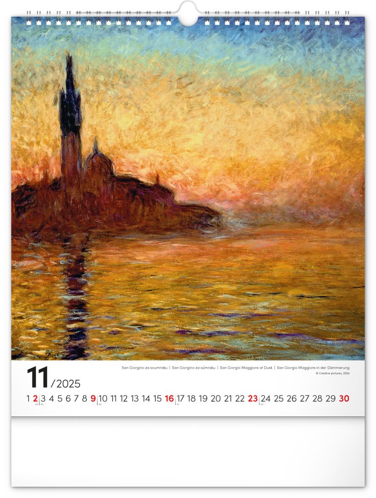 Claude Monet 2025 - nástěnný kalendář