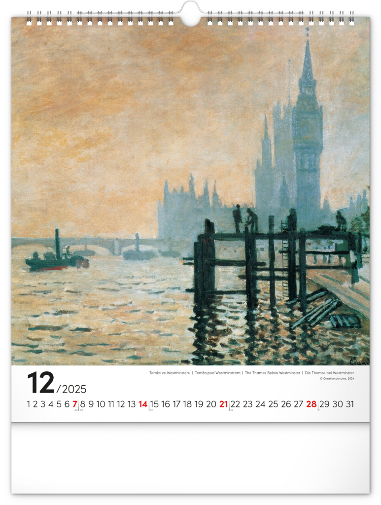 Claude Monet 2025 - nástěnný kalendář