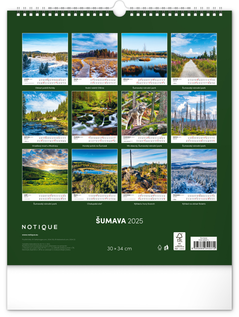 Šumava 2025 - nástěnný kalendář
