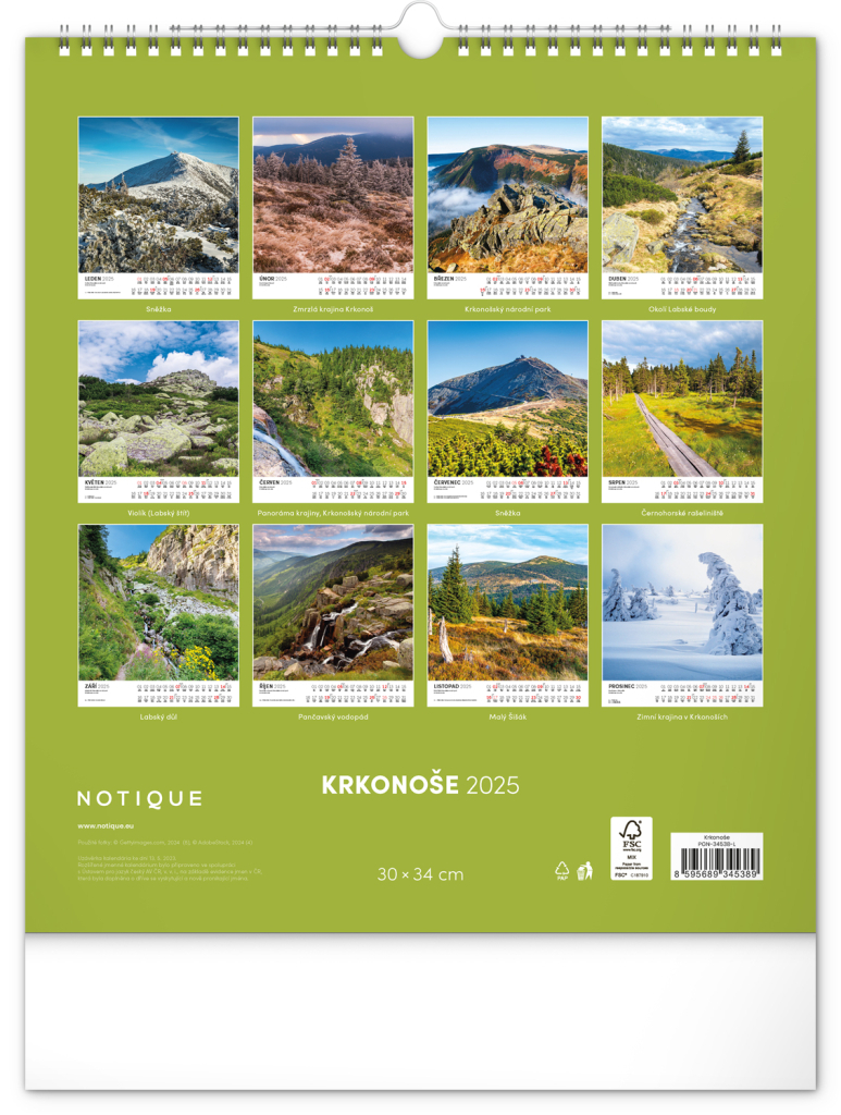 Krkonoše 2025 - nástěnný kalendář